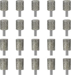 Stone Carving Set Diamond Burr Bits Compatible with Dremel, 46Grit 150Grit 20PCS Polishing Kits Rotary Tools Accessories with 1/8'' Shank for Engraving, Grinding, Stone, Rocks, Jewelry, Glass