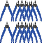 Keadic 12Pcs 5" Wire Cutters with Internal Spring and Soft Rubber Handle, Mini Flush Cutters, Micro Cutting Pliers Wire Nippers, Small Side Cutters for Hobby Modeling Jewelry Electronic Crafts (Blue)