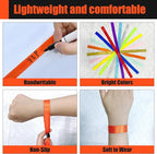 100 Pcs Cloth Wristbands, Disposable for Events, Colored Lightweight Concert Club Entrance Wrist Strap Party (Orange)