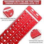 42 Thread Checker - Nut and Bolt Size Gauge With 19 Standard & 15 Metric Identifiers, 8 Drill Bit Gauge From #6 to 3/4"