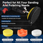 131 Pieces 3 Inch Sanding Discs, GOH DODD Headlight Restoration Kit Hook and Loop Sanding Pads 60 to 10000 Grit Wet Dry Sandpaper with 1/8" 1/4” Shank, Backer, Polishing Pads and Interface Pad