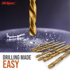 Hi-Spec Tools Drill Bit Set 99pc SAE HSS Steel for Drill Drivers - 1/16 to 3/8" Drill Bits for Metal, Plastics, Wood, Drywall - Complete Bits Sets with Storage Holder Case