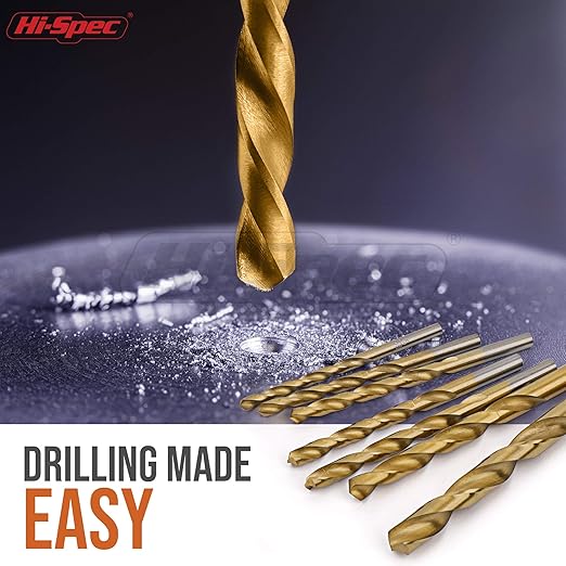 Hi-Spec Tools Drill Bit Set 99pc SAE HSS Steel for Drill Drivers - 1/16 to 3/8" Drill Bits for Metal, Plastics, Wood, Drywall - Complete Bits Sets with Storage Holder Case