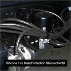 Insulation Heat Shielded Fire Thermo Armor Fire Sleeve Silicone Coated Fiberglass Heat Protection for Automotive Hose Lines & Electrical Wiring-（Black 3/4" ID x5FT）