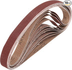HARFINGTON 1 x 30 Inch Sanding Belts, 10 Pcs 100 Grits Aluminum Oxide Abrasive Belt Sander File Belt for Woodworking, Metal Polishing, Knife Sharpener