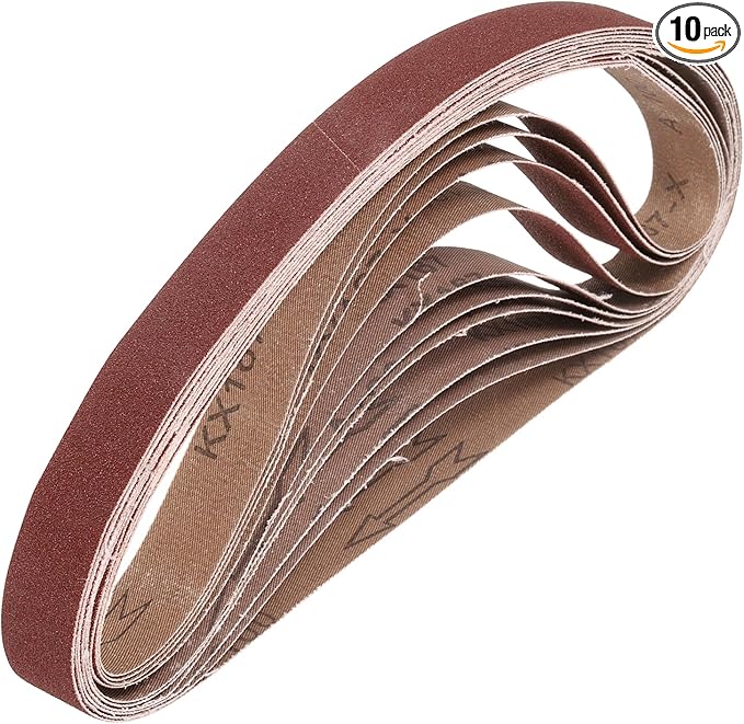 HARFINGTON 1 x 30 Inch Sanding Belts, 10 Pcs 100 Grits Aluminum Oxide Abrasive Belt Sander File Belt for Woodworking, Metal Polishing, Knife Sharpener