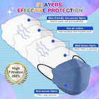 XDX KN95 Face Masks 100 Pack, 5 Layers Breathable Comfortable KN95 Masks for Adults Women Men, 10 Colors Masks Disposable Individually Wrapped