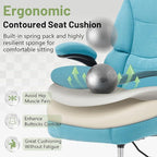 500LBS Drafting Chair, High Back Safer Standing Desk Chair, Executive Tall Office Chair with Flip-up Armrests, Upholstered Fabric Task Chair, Ergonomic Seat with Adjustable Height&Foot Ring, Blue