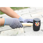Amazon Basics Micro-Foam Nitrile Coated Work Gloves, Nylon Liner Fiber, Touch Screen, Grey, Size 7/S, 12-Pair