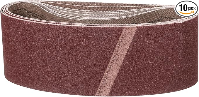 4 x 24 Inch Sanding Belt, 10 Pcs 180 Grit Knife Sharpener Belts Work Sharpening for Belt Sander Knife Carving Tool Metal Working