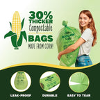 50-55 Gallon Compostable Trash Bags Flat-Top 12 Bags Heavy Duty 1.57 Mil 208.2 Liter Large Lawn and Yard Waste Bag Compost for Outdoor Garden ASTM D6400, US BPI and OK Compost Home Certified