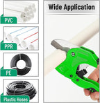 Bates- PVC Pipe Cutter, Cuts up to 1-1/4", Green Ratcheting PVC Pipe Cutter Tool, Pipe Cutters PVC Pipe Shears, Plastic Pipe Cutter, PEX Pipe Cutter, PVC Cutter Tool, PVC Ratchet Cutter
