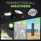 Black Electric Tape - Professional Grade - 3/4 inch x 66ft - PVC Electrical Insulating Tape for All Weather - U/L Approved - Waterproof - Home Improvement Electrical Equipment - Pack of 6