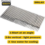 Drilax Diamond Drill Bits for Stone – 30-Piece Set (1mm, 2mm, 3mm) for Glass, Gemstones & Jewelry – 1/8-Inch Shank Compatible with Dremel Rotary Tools – Jewelry Making Supplies & Lapidary Kit