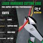 SK 8-Inch Diagonal Pliers, Premium CR-V Steel Construction, Ergonomic Anti-slip Handle for Comfortable Grip