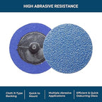 Benchmark Abrasives 2 Inch Sanding Discs Quick Change Zirconia - Male R Type Backing Drill & Die Grinder Sanding Disc for Deburring Polishing Rust Remover for Metal Paint Stripper (25 Pack), 80 Grit
