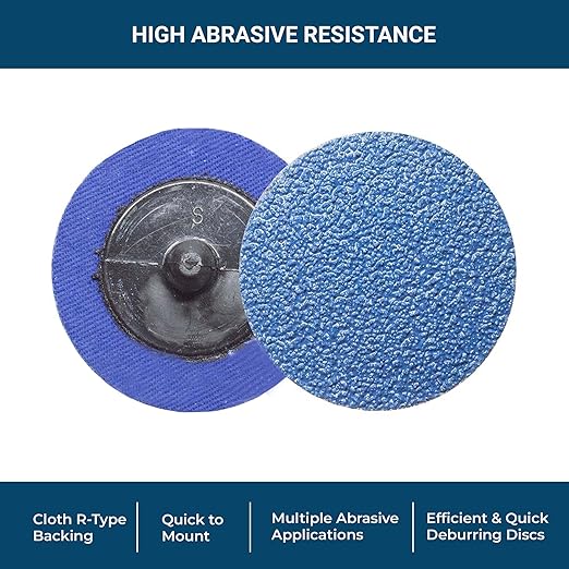 Benchmark Abrasives 2 Inch Sanding Discs Quick Change Zirconia, Male R Type Backing Drill & Die Grinder Sanding Disc for Deburring Polishing Rust Remover for Metal Paint Stripper (1000 Pack), 80 Grit