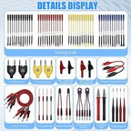 76 PCS Automotive Test Lead Kit, Multimeter Test Leads Set with Back Probes, Alligator Clips, Banana Plug Adapters & Silicone Wires, 1000V/32A Electrical Test Kit for Car Circuit Diagnostics