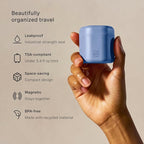 Cadence Travel Containers - Full Skincare Set - Magnetic Containers with Lids,Carry On Travel Essentials For Women/Men - 2 Small (0.56oz), 4 Medium Capsules (1.32oz), & Extender (1.43oz) - Pacific