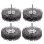 Rocaris 4 Pack Wire Wheel Brush for Drill Attachment, 3 Inch Heavy Duty Brushes for Paint, Rust & Corrosion Removal, 0.0118" Carbon Steel, 1/4in Shank, 20000RPM
