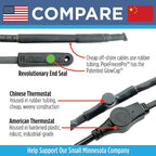 Radiant Solutions Company Intelligent Heat Tape for Water Pipe Freeze Protection - with GlowCap™, Built-in Thermostat, Tape Included, 10-yr Warranty, Heavy-Duty, Self-Regulating, 120V (24 Ft)