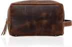 VC VINTAGE COUTURE Leather Toiletry Bag for Men Extra Large Leather Men's Toiletry Bag for Traveling Real Leather Dopp Kit for Men Leather Shaving Bag for Travel