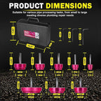 Premium 8Pcs PVC Pipe Reamer Kit - Complete Reamer Set, Fits Standard 1/2" Drills, Includes P3/4", 1", 1-1/4", 1-1/2", 2", 2-1/2", 3", 4" For Standard 1/2" Drills, Ideal for PVC, CPVC, ABS Pipes