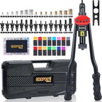16" Rivet Nut Tool Kit with 15 Metric & SAE Mandrels and 170pcs Rivet Nuts,Visible Stroke, Quick-Change Rivet Nut Tool with Carrying Case (16" Rivet Nut Tool Kit)