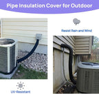 HVAC Pipe Insulation Wrap Outdoor, 3 Layers AC Line Insulation Set Cover Outside Protector, 6 Feet Flexible Copper Duct Insulation Sleeve for Air Conditioning Mini Splits