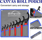 9Pcs Coilover Spanner Wrench Set, Universal Spanner Wrenches Motorcycle Shock Wrench Adjustable Carbon Steel ATV Coil Over Adjustment Tool (Blue)