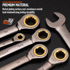 HORUSDY 24-Piece Ratcheting Wrench Set | Metric and SAE | Ratchet Combination Wrenches Set with Organizer | 72-Teeth | Chrome Vanadium Steel | 8-19 mm & 1/4” to 7/8“