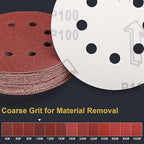 100 PCS 5 Inch Sanding Discs 100 Grit Hook and Loop Adhesive Round Sandpaper for Random Orbital Sander