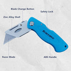 4-Pack Folding Utility Knife Box Cutter with Extra 20 Razor Blades, Elegant Razor Blade Knife Utility Knives Without Clip for Home Office, Box Opener for Cartons Boxes Cardboard Plastic