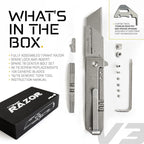 TIRANT RAZOR V3 (Stonewashed) 6Al-4V Titanium Utility Knife & EDC Pocket Knife, Box Cutter, Razor Blade EDC Tool