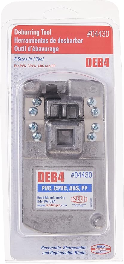 Reed Tool DEB4 Deburring Tool for Plastic, 1-1/4 to 4-Inch