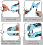 Bates- PVC Pipe Cutter, Cuts up to 1-1/4", Sky Blue Ratcheting PVC Pipe Cutter Tool, Pipe Cutters PVC Pipe Shears, Plastic Pipe Cutter, PEX Pipe Cutter, PVC Cutter Tool, PVC Ratchet Cutter