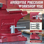 Home Vise 4-1/2" Jaw Width Bench Vise with a 3 Inch Jaw Opening Home Vise for Woodworking, Drilling, Cutting Cast Iron Red