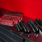 Olsa Tools Magnetic Socket Organizer | 1/2-inch Drive | SAE | RED | Holds 16 Sockets | Professional Quality Tools Organizer
