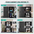 Metal Storage Cabinet with Drawer and Locks,Black Garage Storage Cabinet with Locking Doors and Adjustable Shelves,71" Tall Large Metal Cabinets with Magnetic Door for Home,Office,Garage