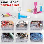 AIRIC 250 PCS Heat Shrink Wire Connectors Kit, 22-10 AWG Waterproof Crimp Terminals, Marine Electrical Connector, Insulated Cable Ends, Wiring Terminal End for 22-10 Gauge, Ring Fork Spade Butt Splice