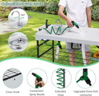 Dragosum 42'' Outdoor Fish Cleaning Table Portable Camping Sink Station with Double Sinks, Collapsible Swivel Faucet, Picnic Sink Table for Picnic Beach Patio