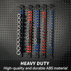 Socket Organizer Drive ABS Tools - Socket Holder, Premium Quality 18 Pieces Socket Holders Kit 1/4-Inch x 96 Clips, 3/8-Inch x 90 Clips, 1/2-Inch x 72 Clips（18PC,Mix-color)