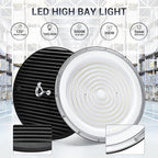 300W UFO Led High Bay Light,120VAC,5000K Daylight Commercial Bay Lighting,IP66 Waterproof,45050LM,1300W MH/HPS with Plug Area Light for Warehouse/Shop/Workshop/Barn/Gym/Factory