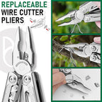 BIBURY Multitools Pliers Pro BI2049, Multi Tool Foldable Pliers with Large Saw Blade, Wire Cutters, Upgraded Multi Tool w/Scissors and Screwdirver Set, Multitool for Outdoor Hunting Survival Camping