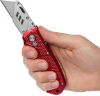 BirdRock Home Premium Folding Utility Knife – Small Compact Pocket – Folding Box Cutter Tool – 3 Extra Razor Blades – Cut Cardboard Boxes – Locking Safety Knife Set – Heavy Duty