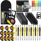 192 Pcs Mini Tape Screwdriver Keychain Set Christmas Men Gifts Bulk Adult Party Favors Multitool Pen Card Tool Measuring Keychains Stocking Christmas Stuffers for Men Dad (Yellow,Black)