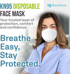 Breatheze KN95 Face Masks Made in USA - Face Masks Disposable KN95 Mask - FDA Registered Masks