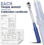 1/2-Inch Drive Click Torque Wrench, Torque Wrench 1/2 Drive 10-160FT.LB/13.6-217N.M with a XIPE Storage Tray, Blue