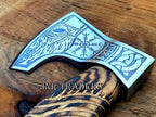 Custom Gift Forged Carbon Steel Viking Axe, Viking Bearded Deocrative Throwing Axe 22 inch 3738