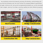 5 in 1 Electric Hydraulic Busbar Processor Busbar Cutter/Hole Puncher/Flat Bending/Vertical Bending/Knurling Machine for Iron, Copper, Aluminum 110V 750W